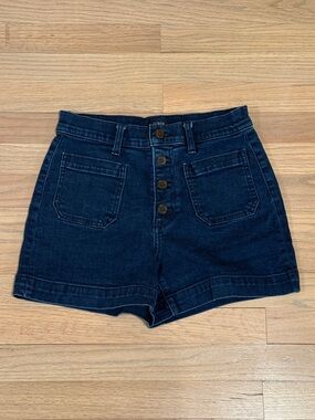 Women’s J.Crew Button-Front High-Rise Denim Shorts, Size 26